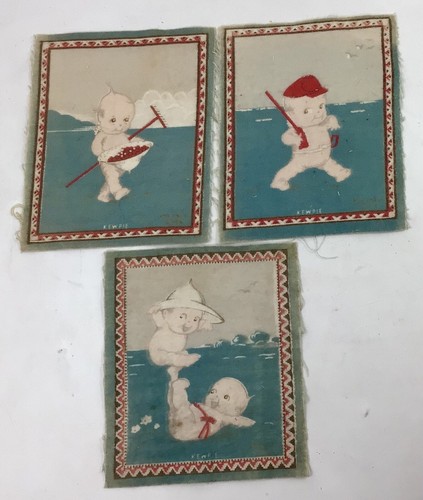 1914 Rose O'Neill Kewpie Tobacco Felt Flannels - Lot of  Three