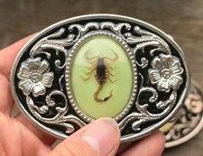 New Scorpion luminous glow in dark Oval Belt Buckle 3.54x2.5 gold available also
