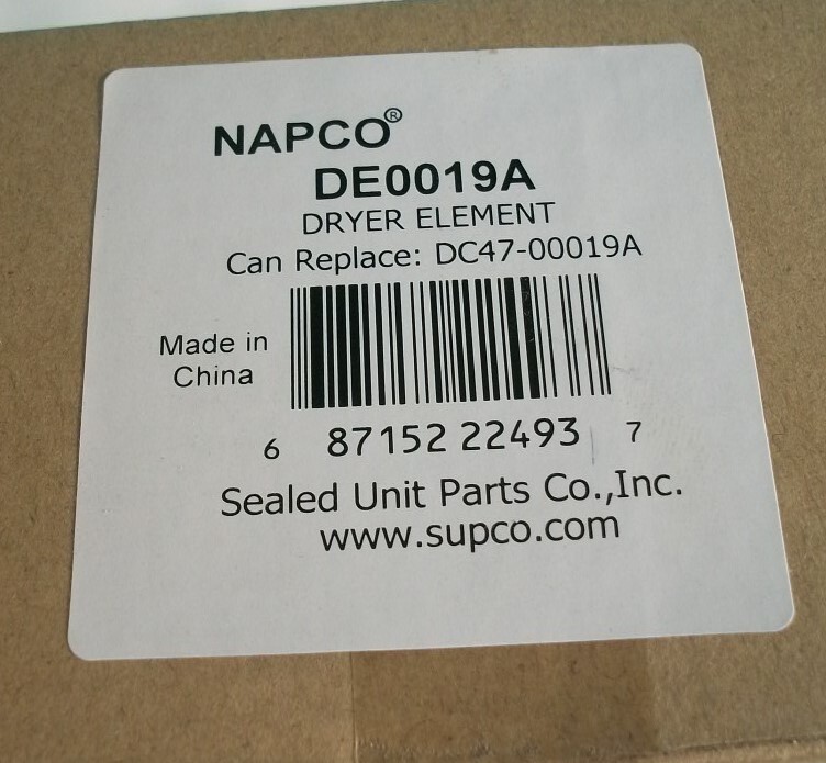 NAPCO Dryer Heating Element #DE0019A, For Samsung Dryer, NIB