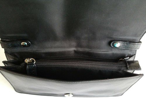 Nordstrom Black Leather and Suede Clutch with Pockets - Picture 7 of 12
