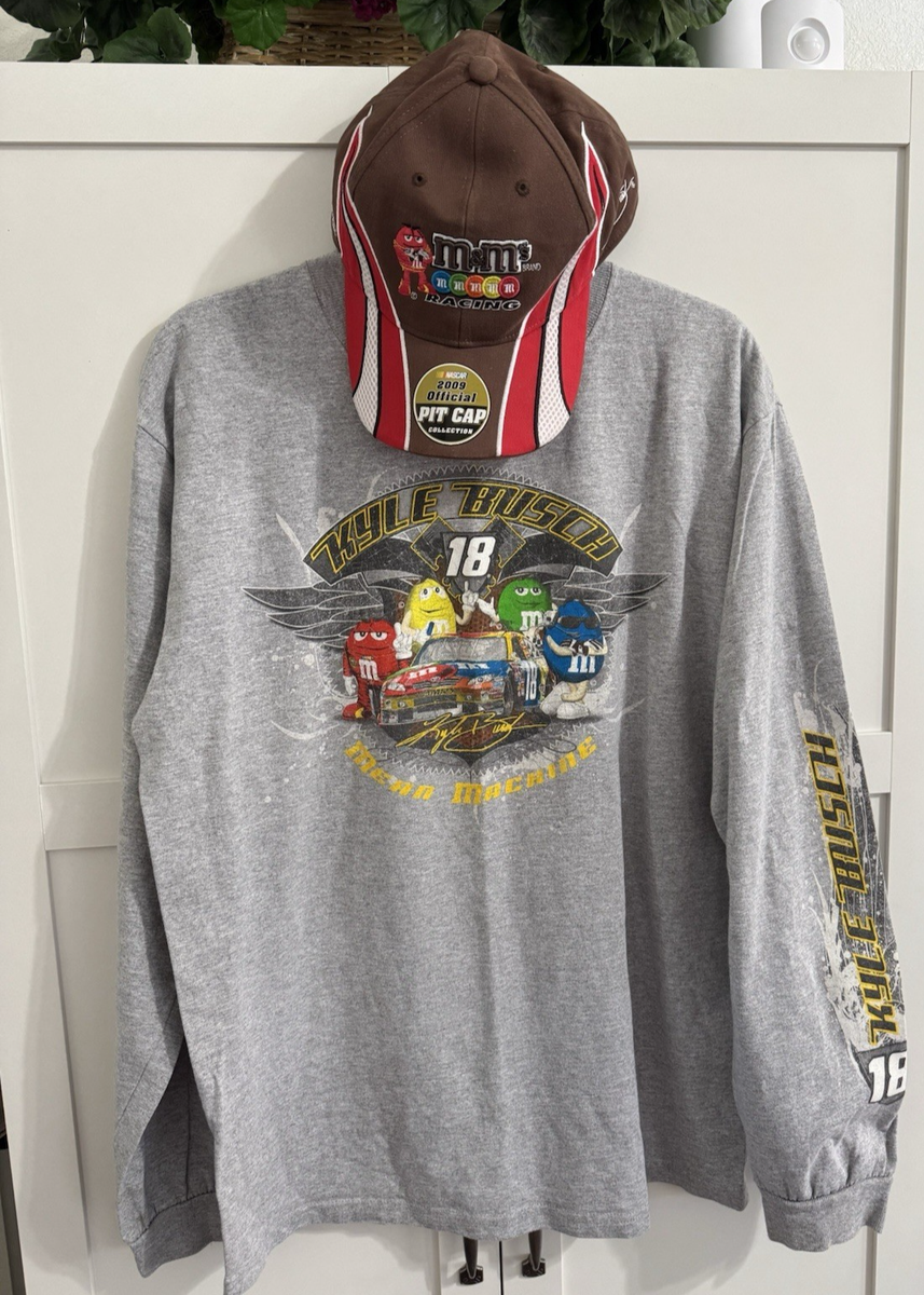 Chase M&M Racing Cap & Shirt Brown #18 Kyle Busch 2009 Official 
