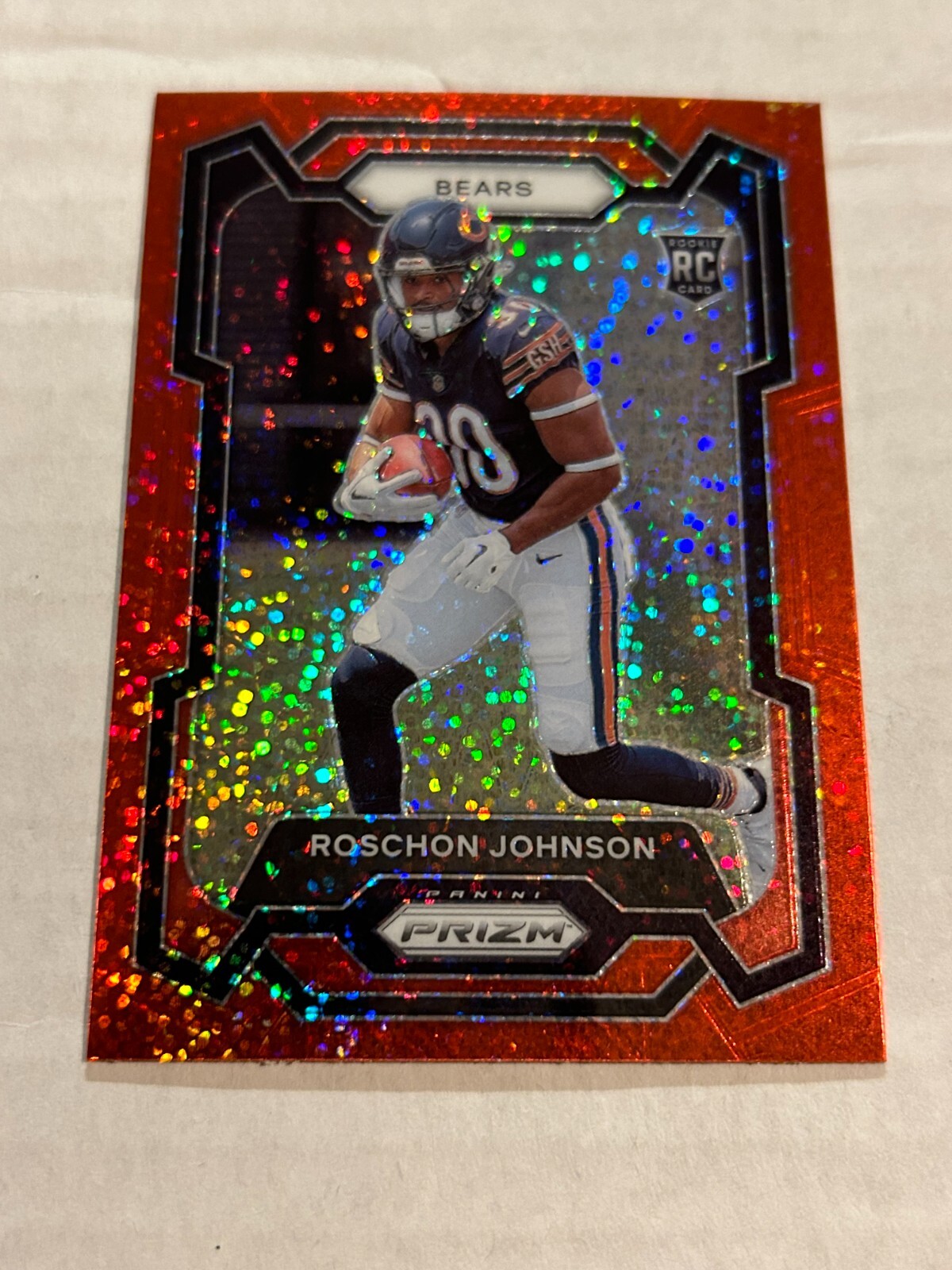 2023 PANINI PRIZM ROSCHON JOHNSON #314 RED SPARKLE ROOKIE BEARS SP