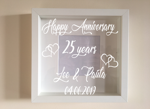 Box Frame Vinyl Decal Sticker Wall art Quote Happy Anniversary - Picture 4 of 12