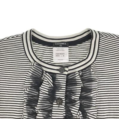 CHANEL サイズ　36　グレー Chanel Authentic Women's T-shirt Cotton Nylon Black White