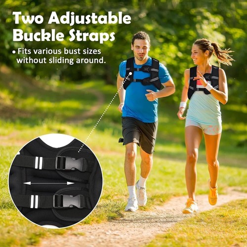 Weighted Vest 3kg 5kg 8kg 10kg Weight Workout Vest with Reflective Stripe f..... - Picture 3 of 6