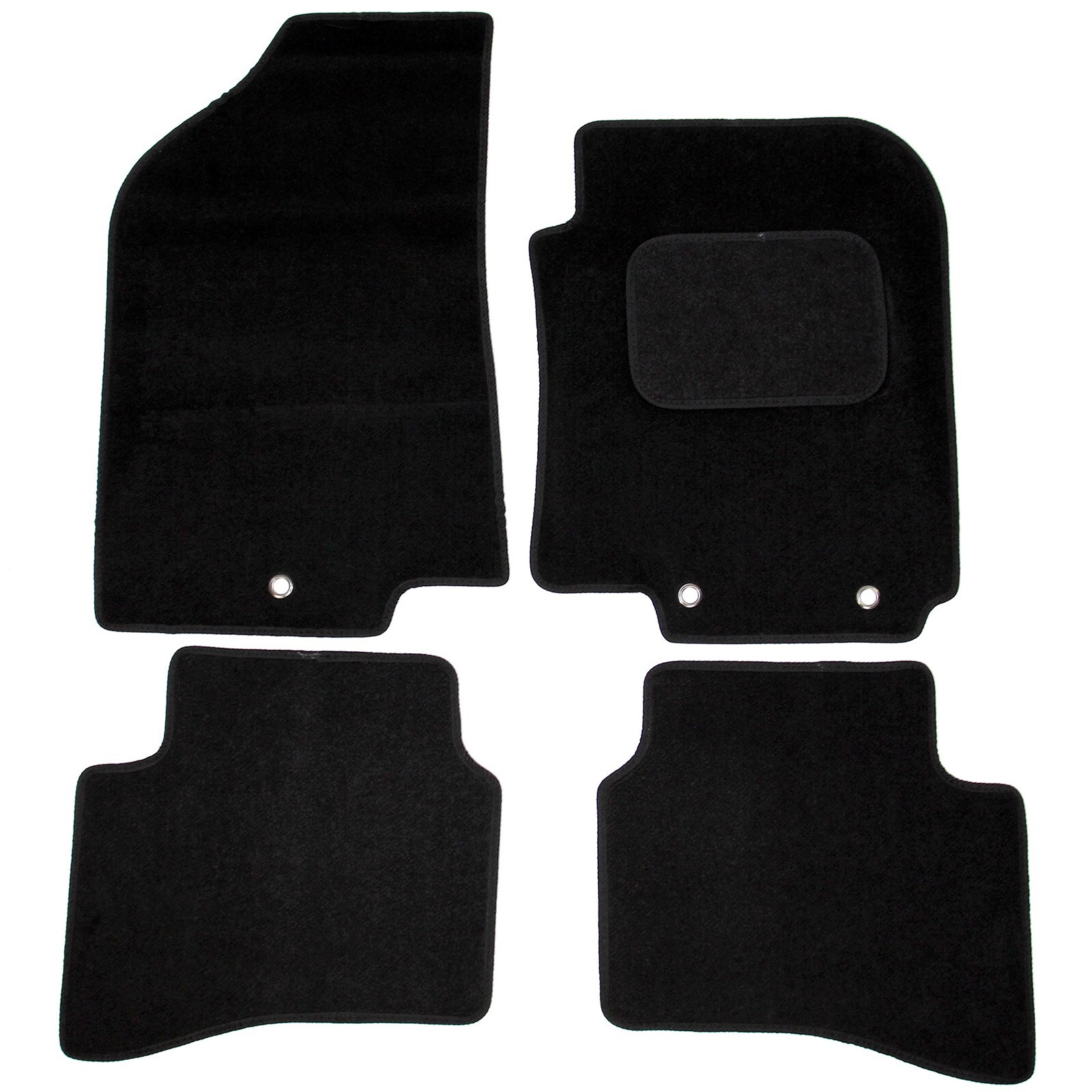 Fits Kia Rio 2011-2017 Tailored Carpet Car Mats 4pc Set Black Anti Slip Heel Pad