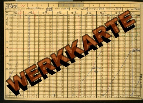 38 2606 - original Laufleistungskarte - aus der Werkkarte / Betriebsbuch