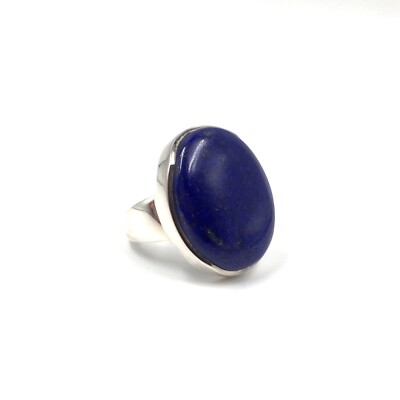 925 Silver Ring Blue Lapis Lazuli Solid Statement Jewellery 19.1mm / 60