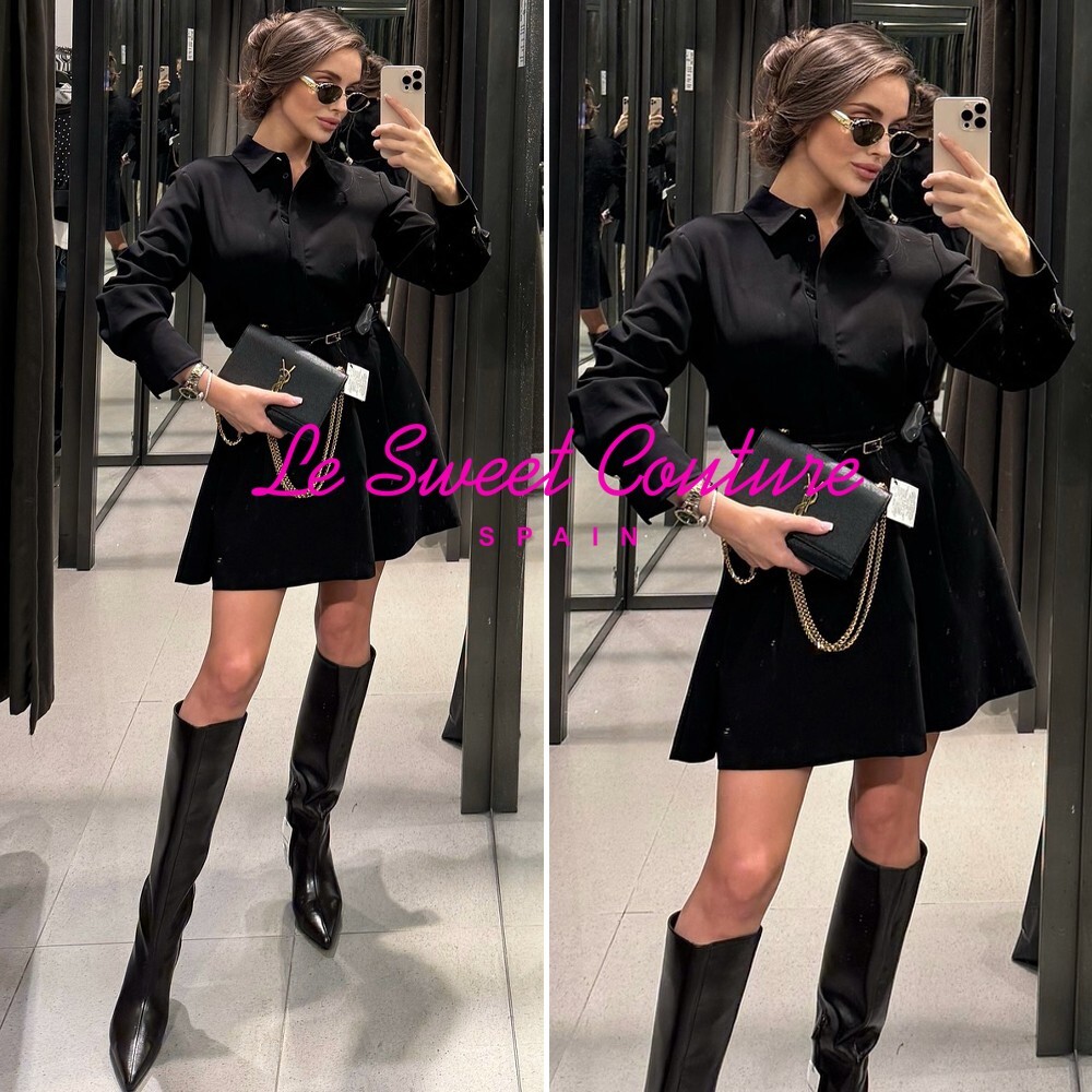 ZARA WOMAN NWT FW24 BLACK BELTED MINI DRESS ALL SIZES 8372 ZARA WOMAN NWT FW24 BLACK BELTED MINI DRESS ALL SIZES 8372