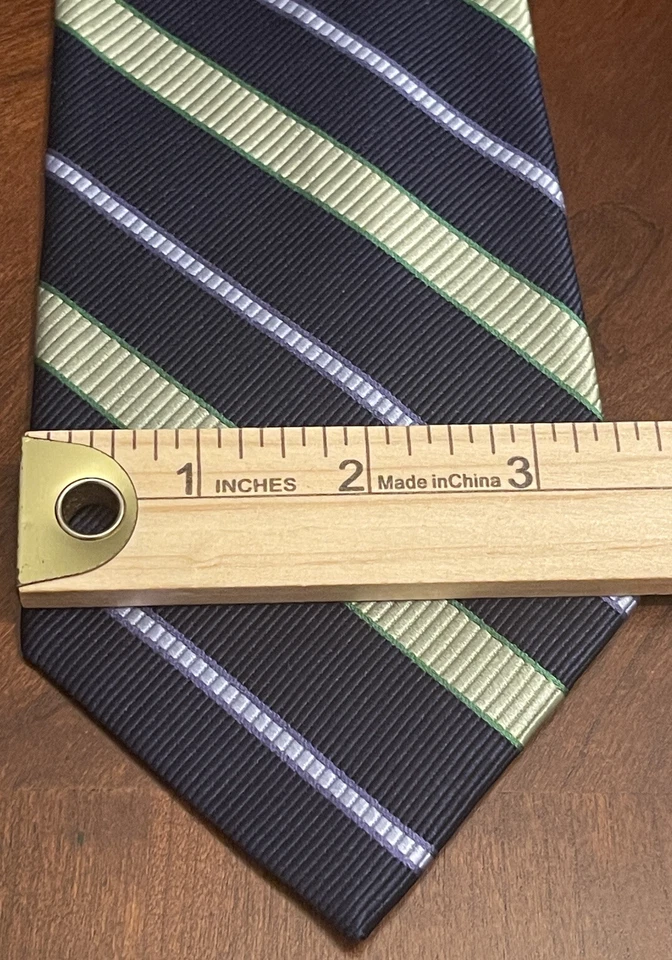 Corbata de cuello Merona azul verde Repp 100 % seda para hombre hecha en China Foto 4 de 4