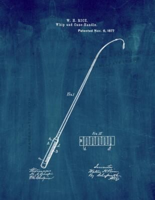Whip And Cane-Handle Patent Print Midnight