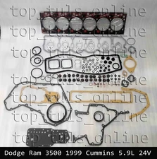 Dodge Ram 1999 3500 24V Cummins 5.9L Engine FULL GASKET SET 6 CLYINDER KIT