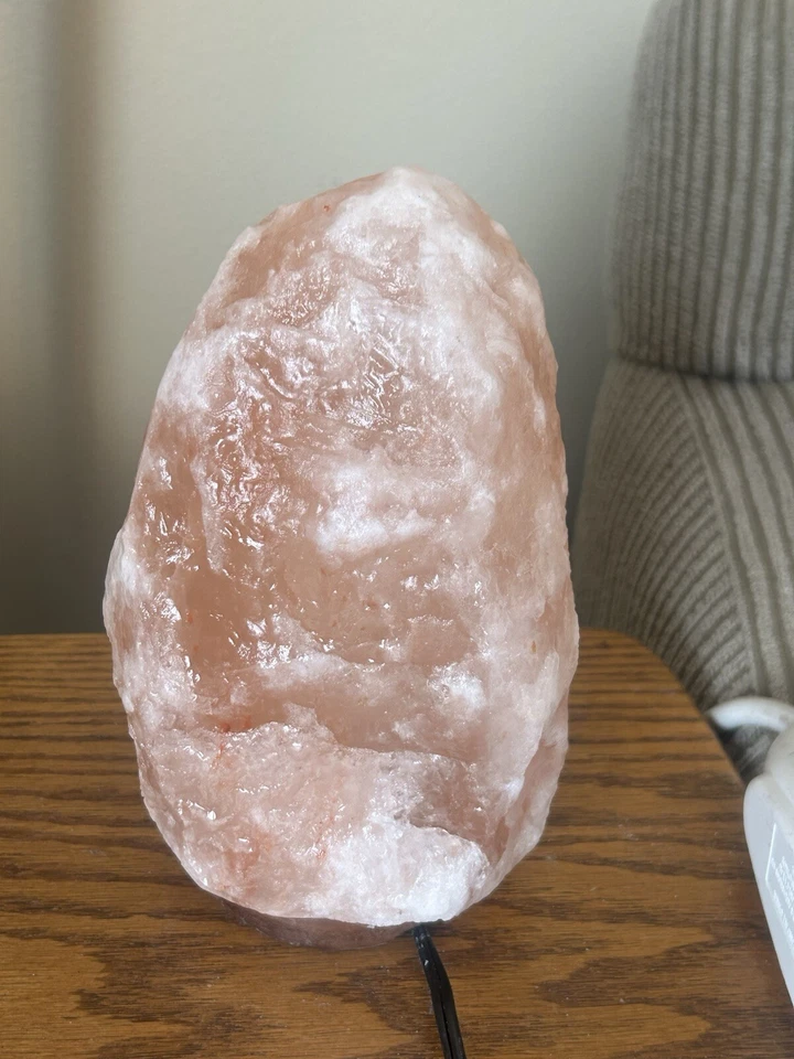 LÁMPARA DE SAL DEL HIMALAYA Grande GENUINA Cable y Bombilla Incl. Noche homeopática natural Foto 3 de 4