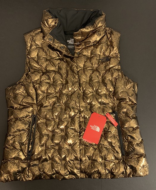 The North Face Womens Holladown Crop Puffer Vest Metallic Copper Size Xl For Sale Online Ebay