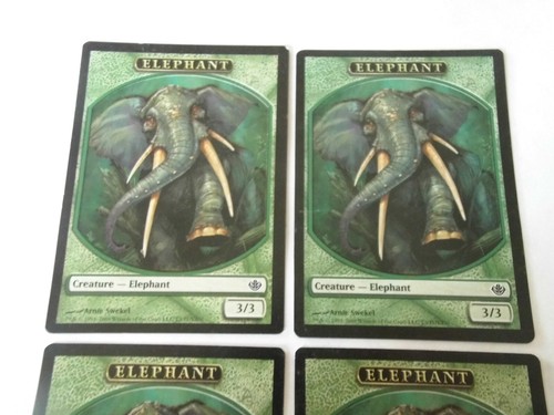 x4 Elephant Token Duel Decks Garruk Vs Liliana MTG Magic TexasNerdGames - Afbeelding 3 van 7