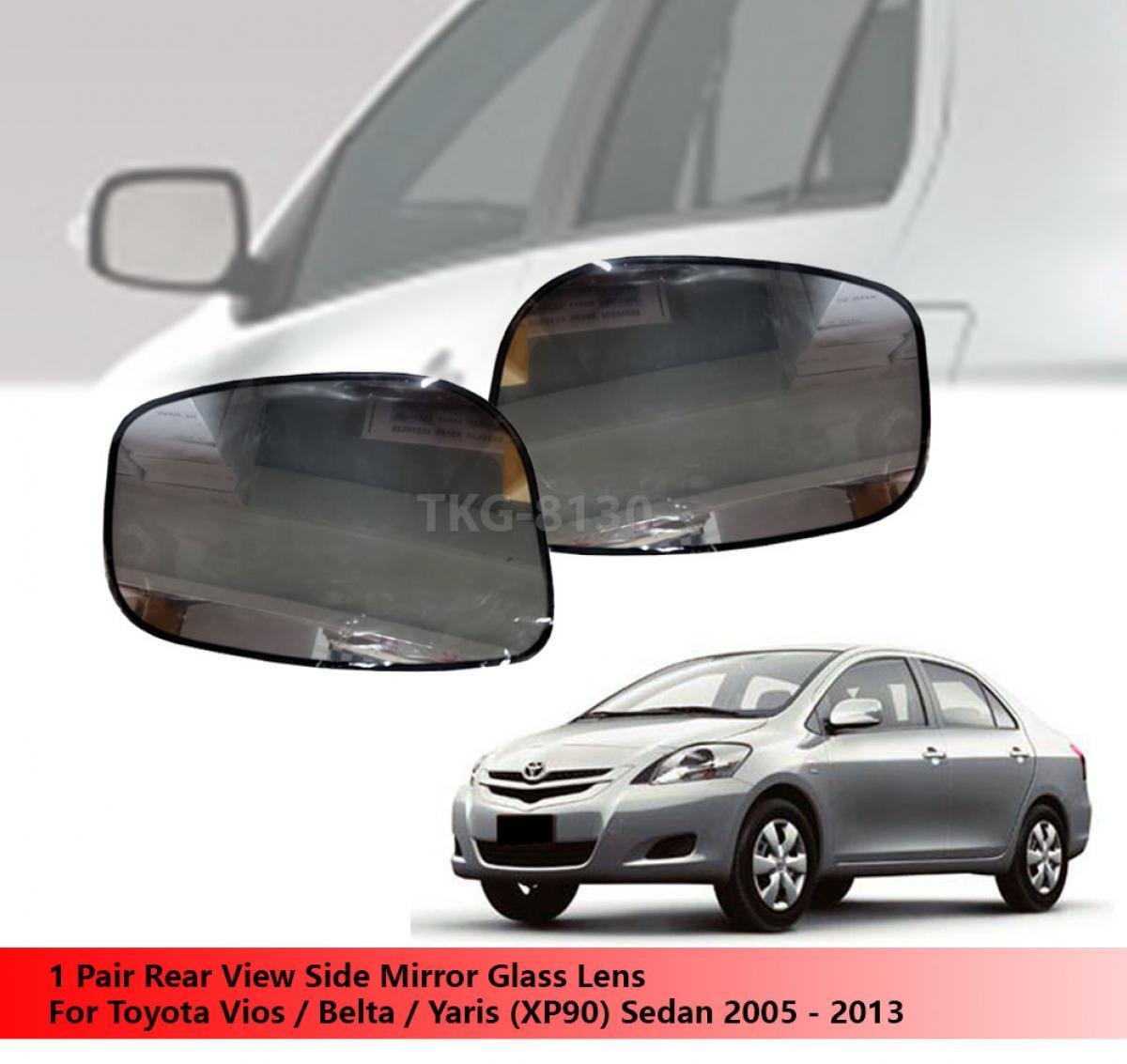 1 Pair Side Mirror Glass Lens Fit Toyota Vios/Belta/Yaris (XP90