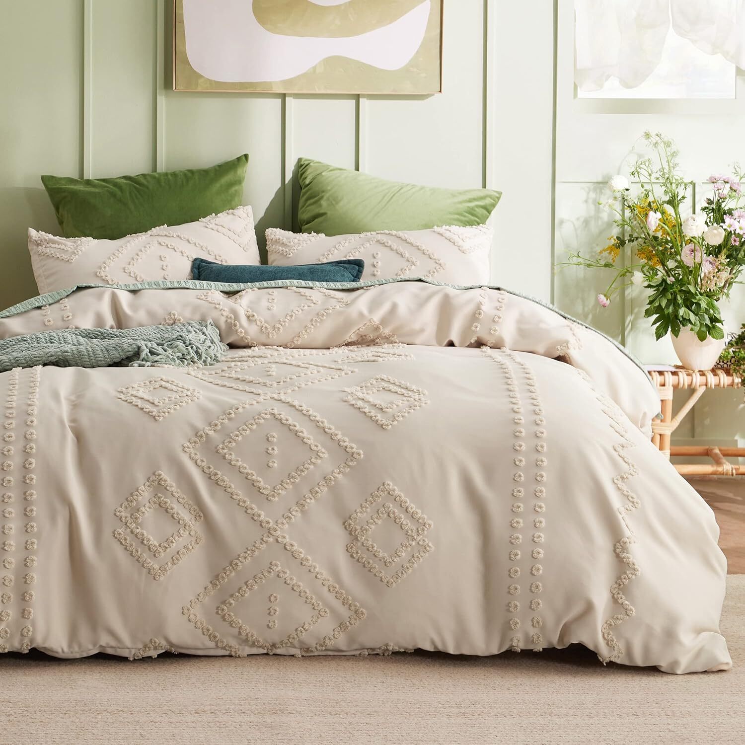 Bedsure King Duvet Cover - All-Season Boho Bedding for King Size Beds