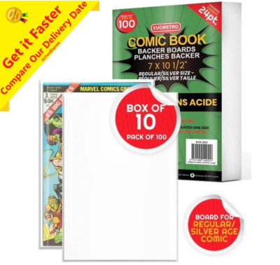 EVORETRO Regular / Silver Size Comic Boards Pack of 100