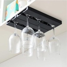  Trac 2Pack Wine Glass Holder Plastic Stemware Rack Under Shelf or Cabinet black