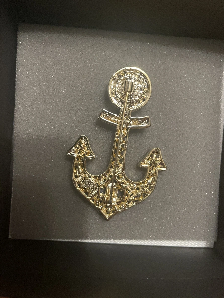 Chanel Gold Pearl Anchor Brooch