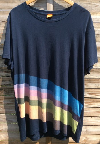 Boss Orange 100% pima cotton short sleeved striped navy blue T-shirt in size XXL