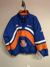 Vintage Apex One Pro Line NFL Denver Bronco 1/2 Zip Jacket Coat Mens Large FLAW