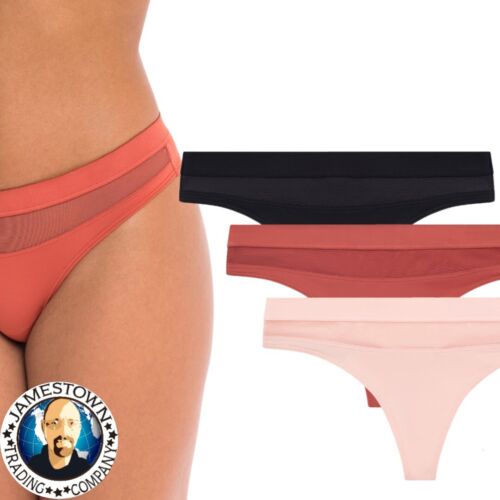 No Boundaries 3Pk Mesh Madness Thong, 2XL (19) NWT Black, Brick Orange, Peach - Picture 1 of 5