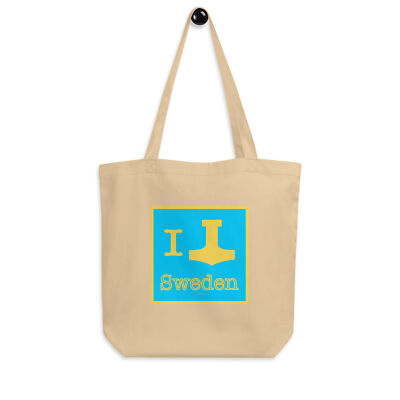 ''I Love Sweden'' Eco Tote Bag Mjolnir Thor Norse Viking Asatru Heathenry Sverige