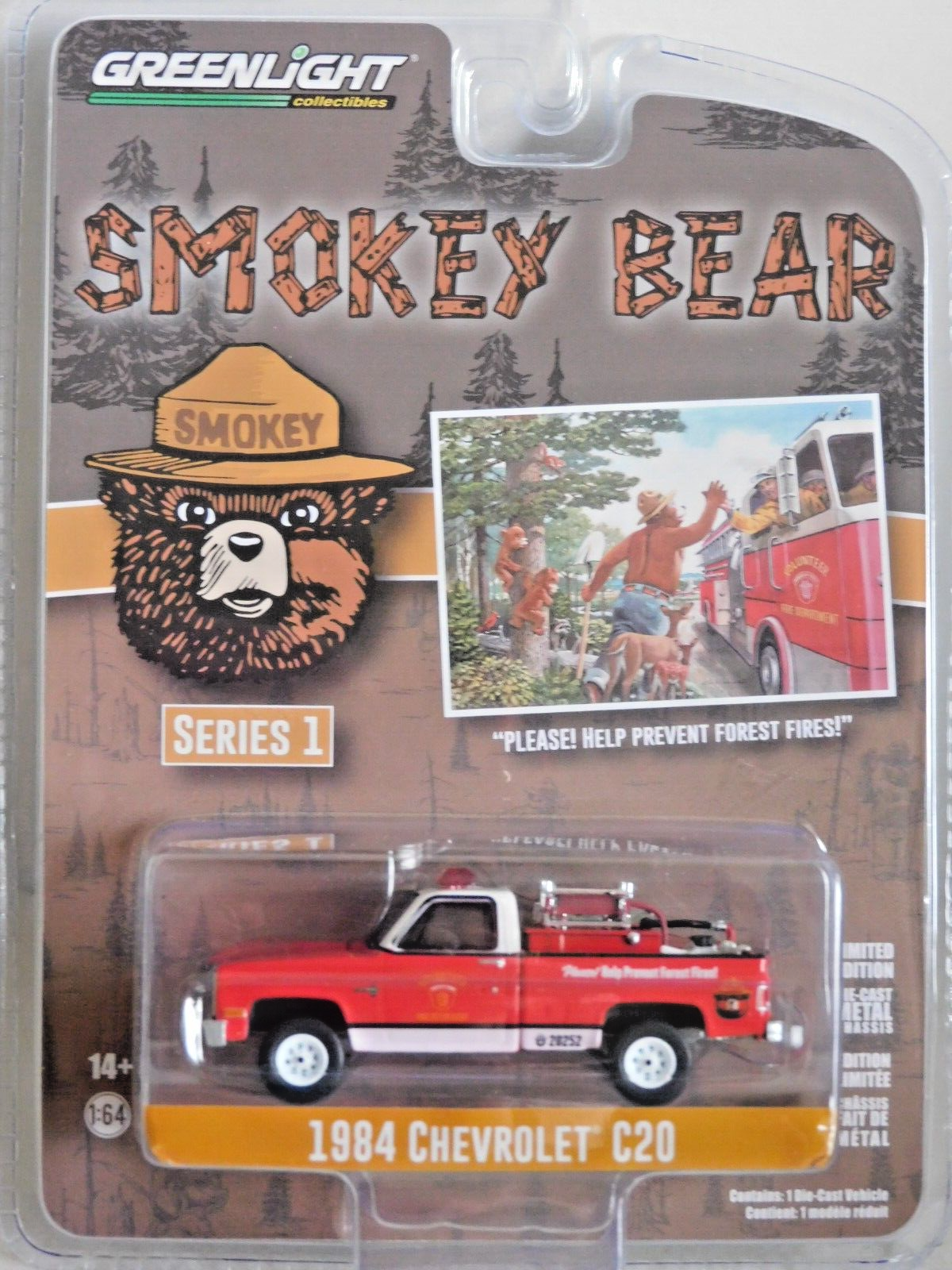 GREENLIGHT 1984 CHEVROLET C20 PICKUP SMOKEY BEAR 1/64 38020E