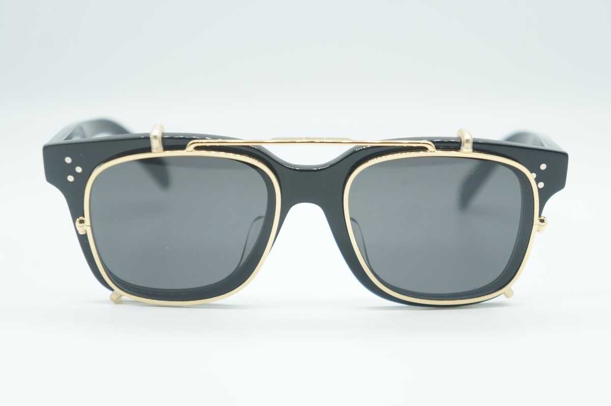 NEW CELINE 40268U 01A BLACK GOLD CLIP ON AUTHENTIC