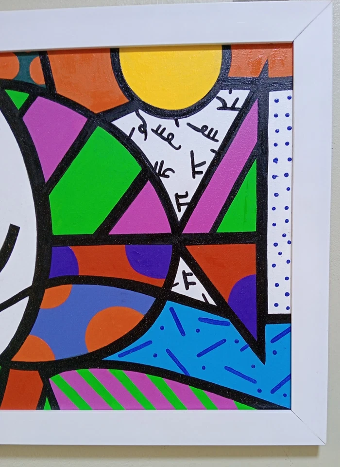ROMERO BRITTO ACRYLIC ON CANVAS DATED CIRCA 2008 WITH FRAME IN GOOD CONDITION - Image 3 of 4