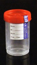 Specimen Containers 120 mL W/Tamper Evident Label Sterile White Cap Pack of 12