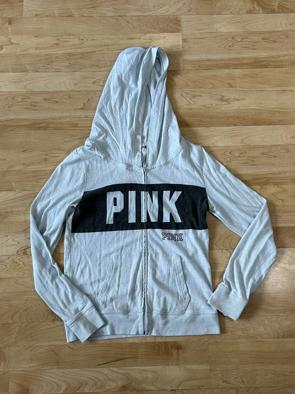 victoria-secret-vs full zip lightweight long sleeve hoodie
