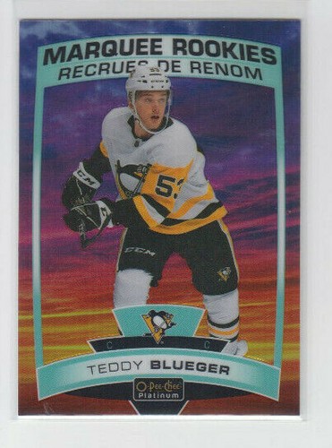 19/20 OPC Platinum Pittsburgh Penguins Teddy Blueger Sunset Rookie RC card #156 - Picture 1 of 2