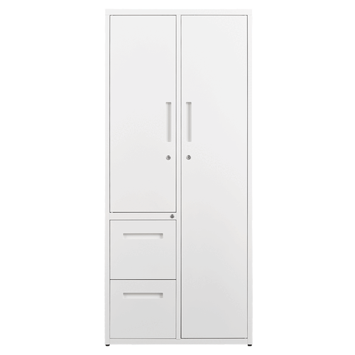 Home 2 Doors Metal Wardrobe Armoire Freestanding Armoire Wardrobe Closet Clothes - Picture 2 of 9