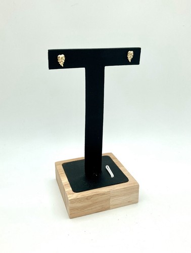 Bellissimi orecchini a perno a forma di foglia in oro 14 kt Plumb - marcati P14KFF - Foto 2 di 4