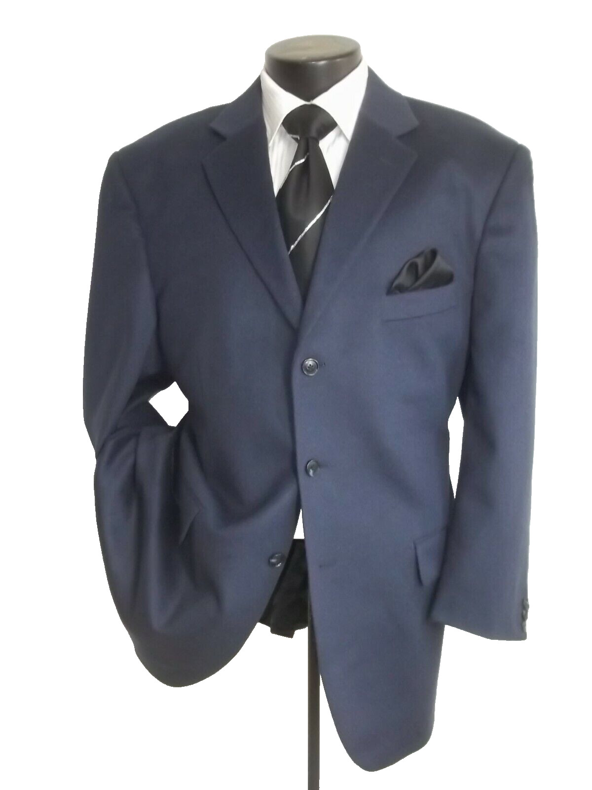 ## John Alexander Solid Blue 3Button Side Vents C… - image 3