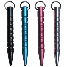 Buchner Kubotan Palmstick geriffelt mit Schlüsselring schwarz blau rot silber