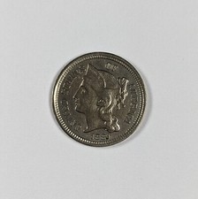 1881 Three Cent Nickel Choice AU