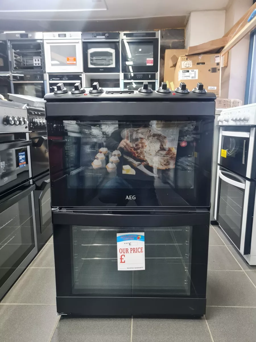 New Unboxed AEG CCB6740MCB Electric Cooker with Double Oven