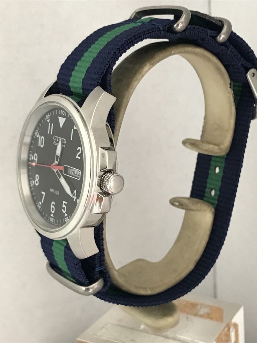 Citizen Men's Eco-Drive Military Style Day/Date Neto Strap Watch