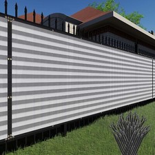 15 Privacy Screen Fence Heavy Duty Graystripe Shade Net Cover Wall Garden Yard 15 Privacy Screen Fence Heavy Duty Graystripe Shade Net Cover Wall Garden Yard