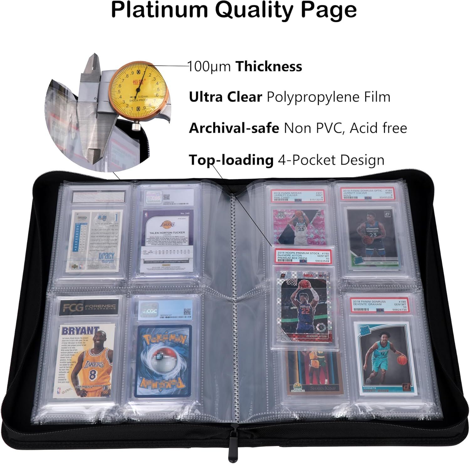 Card Slab Display Show-Dex Graded Card Binder - Holds 20 Slabs (PSA, MGC,  Etc.) - 5 Pages, 4 Pockets Graded Card Holders