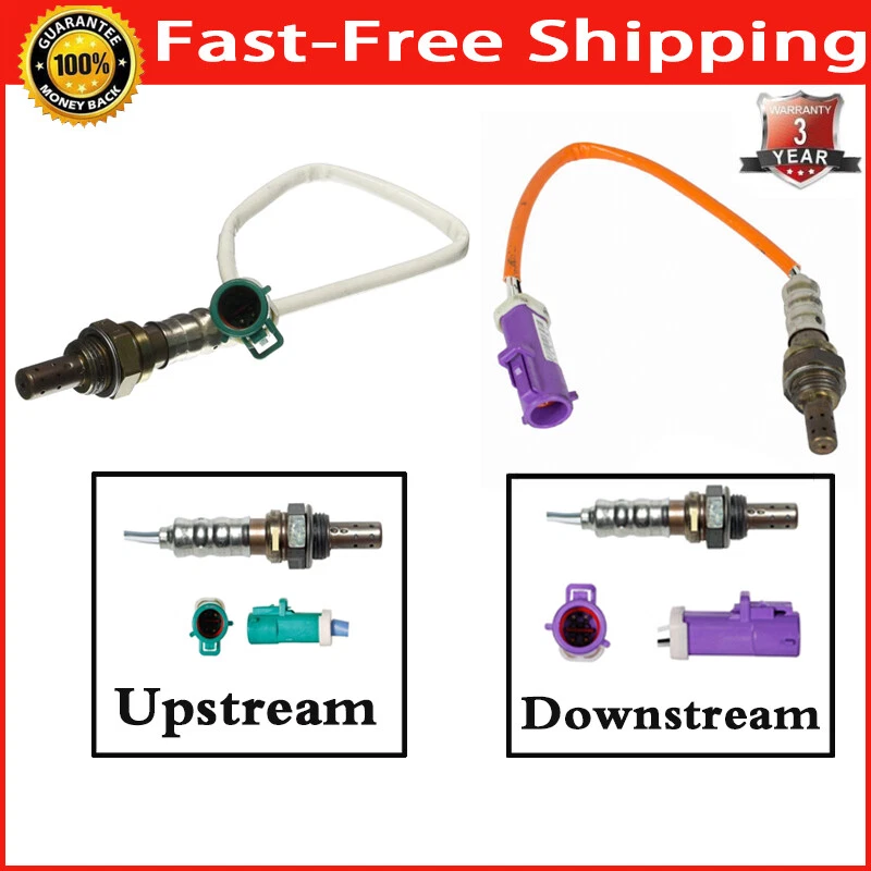 Sensor de oxígeno O2 aguas arriba + aguas abajo 2 piezas para Ford Fiesta 2011-2019 1,6 L L4 4 pines Foto 2 de 4