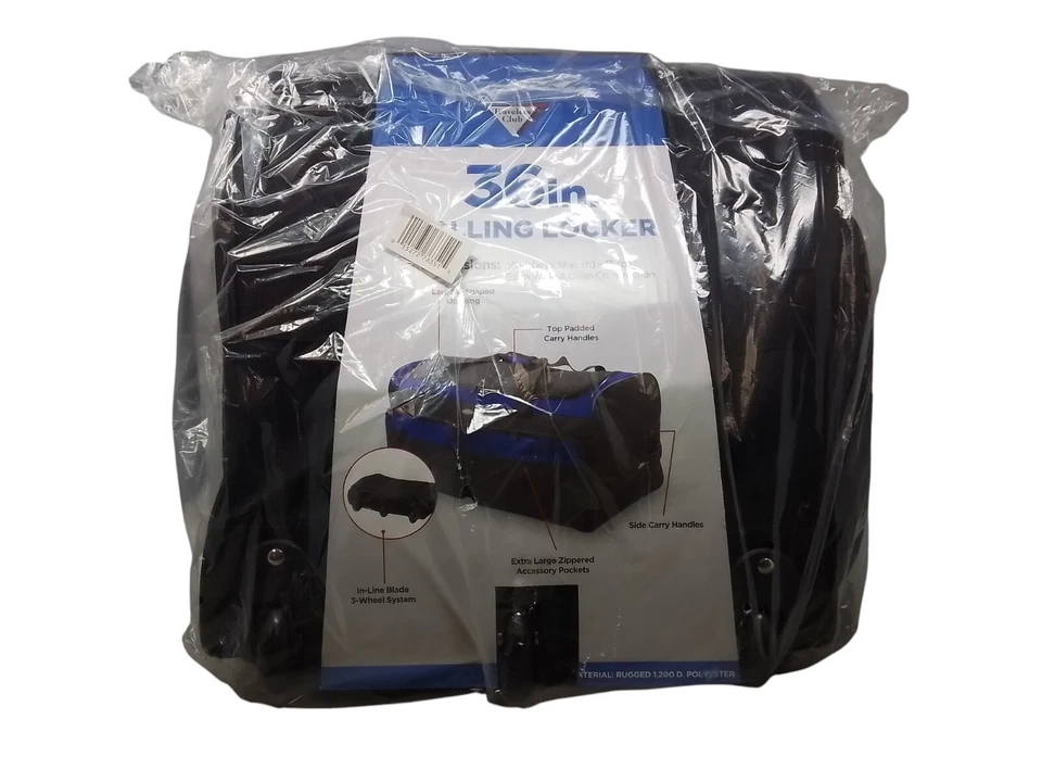 Travelers Club Space Saver 36" Collapsible Rolling Duffel w 3 Blade Wheels NEW - Image 3 of 4