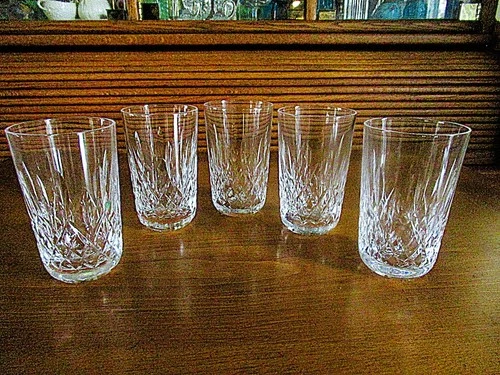 Vintage (5) Waterford Crystal Lismore 10 oz. Tumbler Glasses that are 5" tall