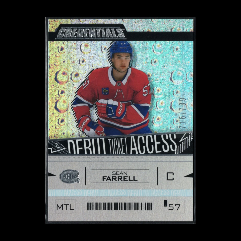 2023-24 UD Credentials SEAN FARRELL #170 Debut Ticket Access /799 RC - Image 4 of 4