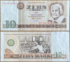 ♨️🌀❌ 20 marek NRD 1971 💰 Banknot PAŃSTWOWY BANK NRD 💰 QP 0675864 ❌🌀♨️