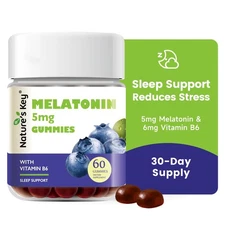 Nature's Key Sleep Gummies with 5 mg Melatonin Supports Natural Sleep Cycles