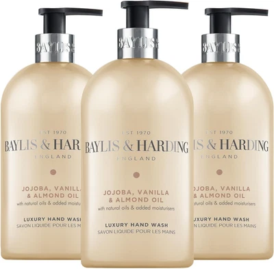 Baylis & Harding Jojoba, Vanilla & Almond Oil Hand Wash, 500 ml (Pack of 3)